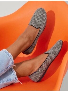 Rothy's The Loafer Slate Herringbone Classic Knit Women’s Size 7.5